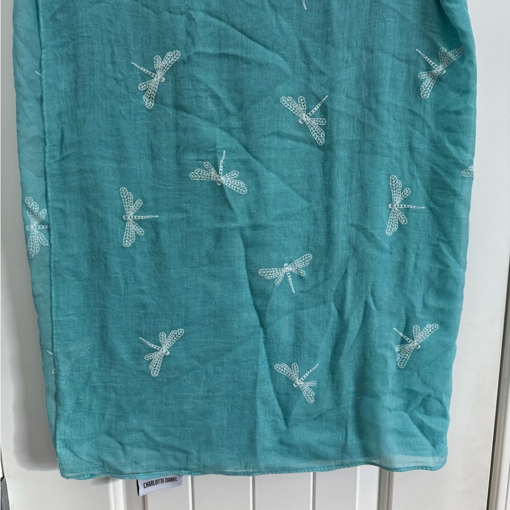 Charlotte Daniel Turquoise Dragonfly Scarf